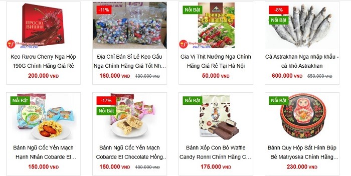 Đa dạng các loại thực phẩm Nga chất lượng, giá cả phải chăng